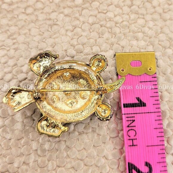 GREEN Turtle  Small Brooch Pin - Picture 9 of 9